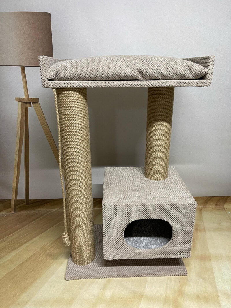 Domek dla kotów z legowiskiem „Mrija”, kompleks zabaw drapak, 100*60*40см. - obrazek 7