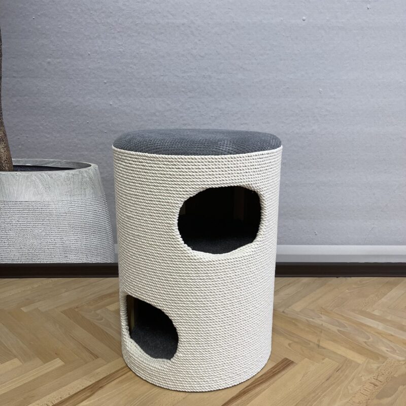 Pufa, szafka, drapak, domek dla kota, z białej liny, 60*45*45см. - obrazek 3