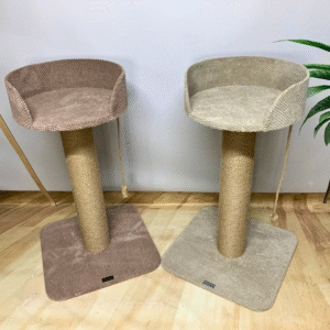 Drapak "Bonia" z okrągłym słupkiem, drapak z legowiskiem dla kota, juta, 90*50*50cm