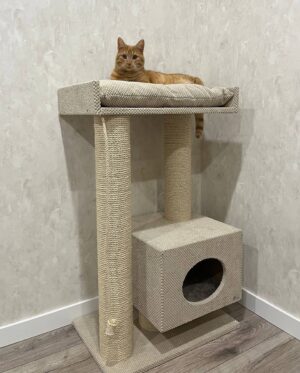 Domek dla kota z kanapą "Mriya", zestaw zabawowy pazur, wykonany z sizalu, 100*60*40cm