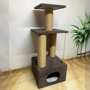 Zestaw pazurów dla kota "Palmira110" z domkiem i drapakiem, 110*45*45 cm