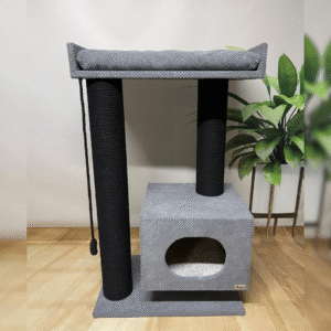 Domek dla kota z kanapą "Mriya", pazur z zestawu zabawowego, wykonany z czarnej liny, 100*60*40cm