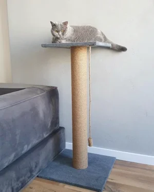 Pazur "Bonia" z okrągłym słupkiem, świder do pazurów z legowiskiem dla kota, z juty, 65/80/100 cm