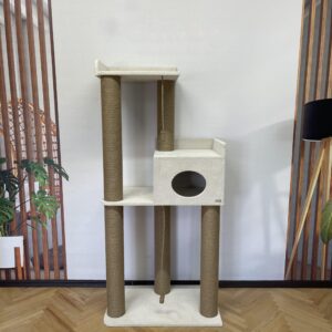 Kompleks pazurów "Elbrus" dla dużych kotów, z dużym legowiskiem i domkiem, do budy, 175*80*50cm