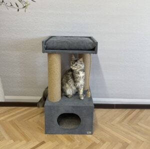 Domek z łapką dla kota "Palmira 90", z legowiskiem i zabawką, 90*45*45cm