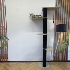 Kompleks wspinaczkowy "Drzewo" dla dużych, aktywnych kotów, wiertło do pazurów, wykonane z czarnej liny